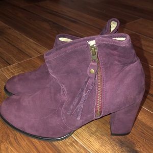 Burgundy booties. NEVER WORN